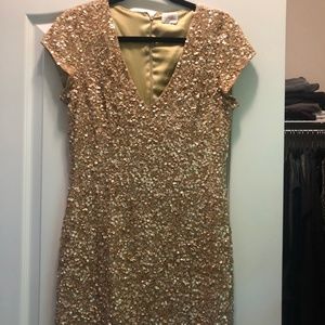 Parker gold beaded dress